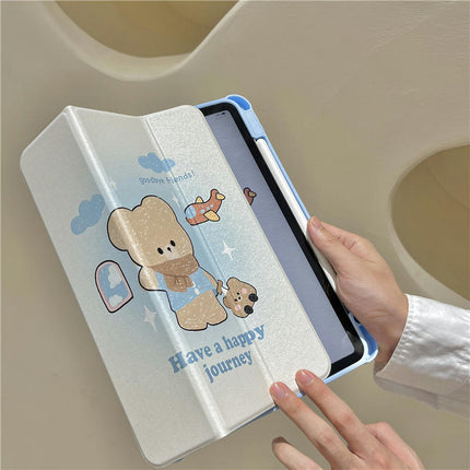 Cute Tablet Case Auto Wake Sleep iPad Case Cover with Stand