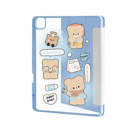 Cute Tablet Case Auto Wake Sleep iPad Case Cover with Stand