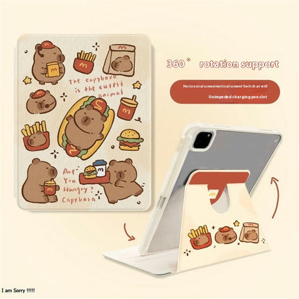 Cute iPad Case Cover with Pencil Holder Stand