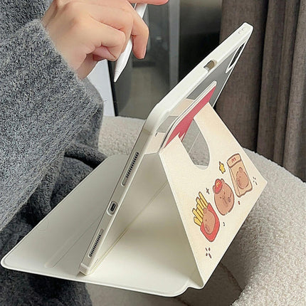 Cute iPad Case Cover with Pencil Holder Stand