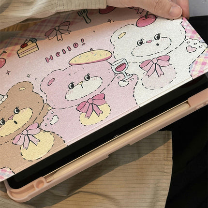 Cute Tablet Case with Stand iPad Case Cover with Pencil Holder-A