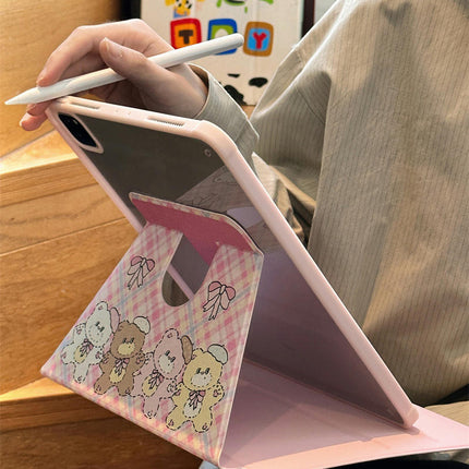 Cute Tablet Case with Stand iPad Case Cover with Pencil Holder-A