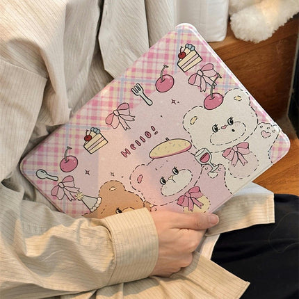 Cute Tablet Case with Stand iPad Case Cover with Pencil Holder-A