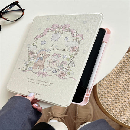 Cute Tablet Case with Stand iPad Case Cover with Pencil Holder-A2