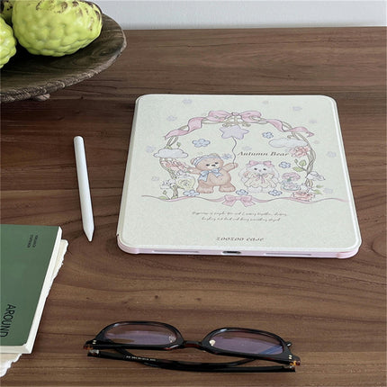 Cute Tablet Case with Stand iPad Case Cover with Pencil Holder-A2