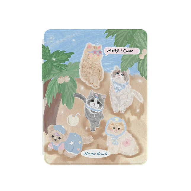 iPad Case Cover with Pencil Holder Cartoon Tablet Protective Cover