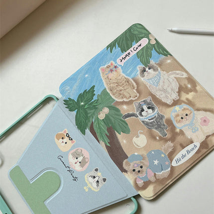 iPad Case Cover with Pencil Holder Cartoon Tablet Protective Cover