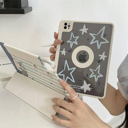 Magnetic iPad Case Cover with Pencil Holder Tablet Protective Cover-B