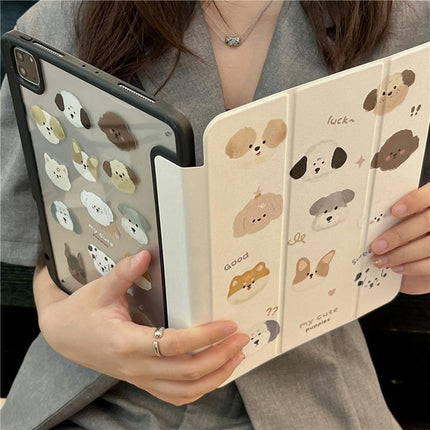 Case for iPad with Pencil Holder Cute Protective Tablet Cover-A