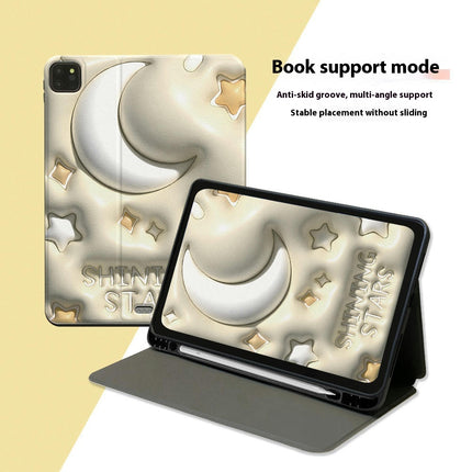 Cute iPad Case Cover with Pencil Holder Tablet Protective Cover-A