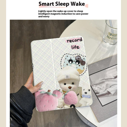 Cute iPad Case Cover Tablet Protective Cover with Auto Sleep/Wake-A