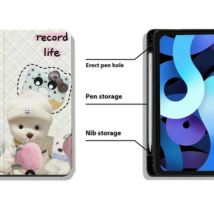 Cute iPad Case Cover Tablet Protective Cover with Auto Sleep/Wake-A