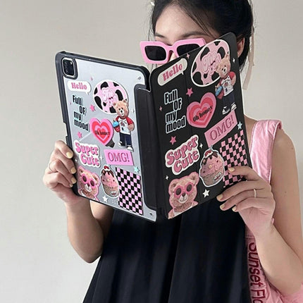 Cute Protective Tablet Cover iPad Case Cover Auto Sleep/Wake-B