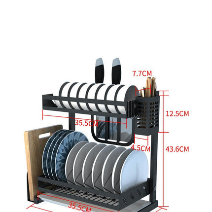 Dish Drying Rack Space-Saving Dish Rustproof Drainers for Kitchen Counter