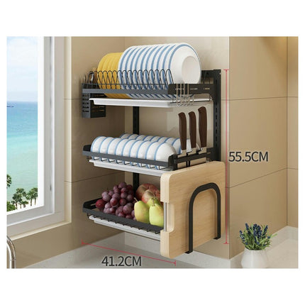 Kitchen Dish Drying Rack Hanging Silverware Organizer Storage Shelf