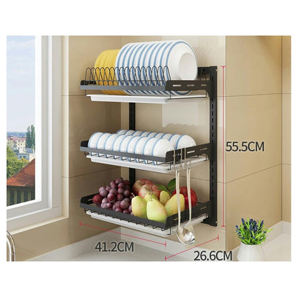 Kitchen Dish Drying Rack Hanging Silverware Organizer Storage Shelf