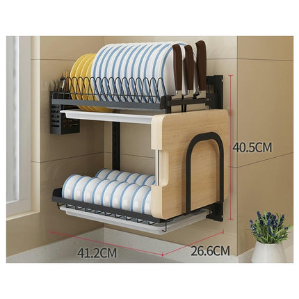 Kitchen Dish Drying Rack Hanging Silverware Organizer Storage Shelf