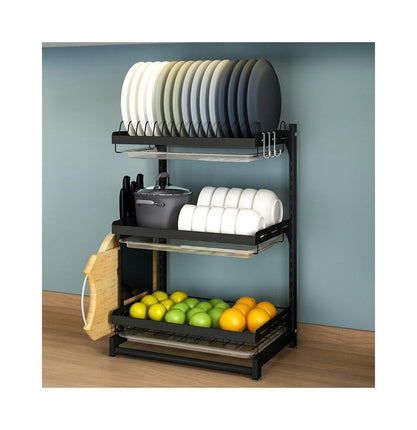 Kitchen Dish Drying Rack Hanging Silverware Organizer Storage Shelf