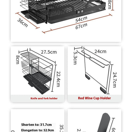 Dish Drying Rack for Kitchen Counter Stainless Steel with Drainage Removable Dish Rack