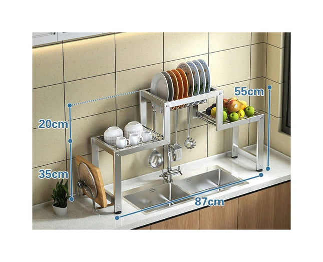 Over The Sink Dish Drying Rack Large Stainless Steel Kitchen Storage