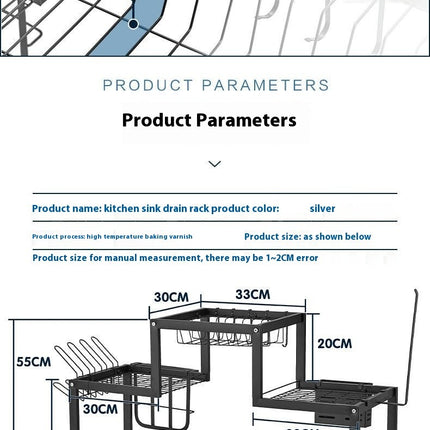 Over The Sink Dish Drying Rack Large Stainless Steel Kitchen Storage
