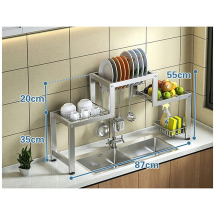 Over The Sink Dish Drying Rack Large Stainless Steel Kitchen Storage