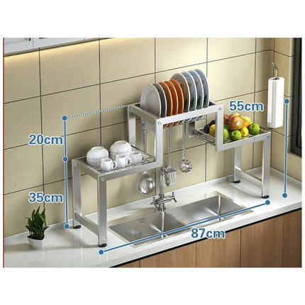 Over The Sink Dish Drying Rack Large Stainless Steel Kitchen Storage