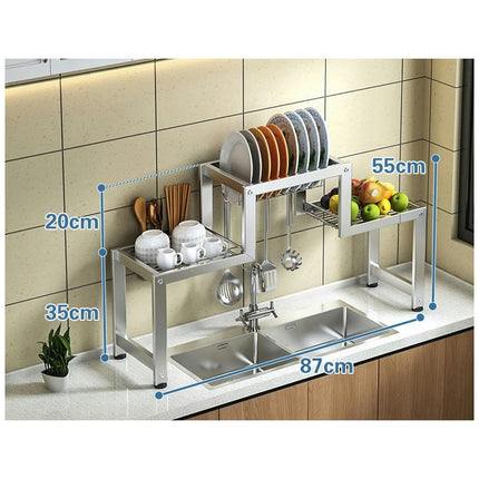 Over The Sink Dish Drying Rack Large Stainless Steel Kitchen Storage