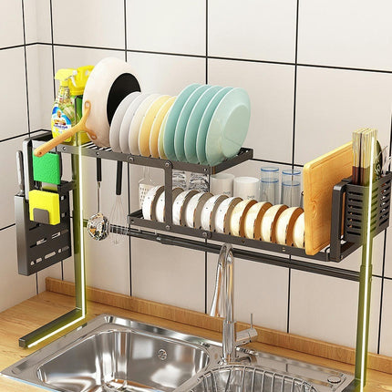 Over The Sink Dish Drying Rack - Expandable Length Large Stainless Steel Over The Sink