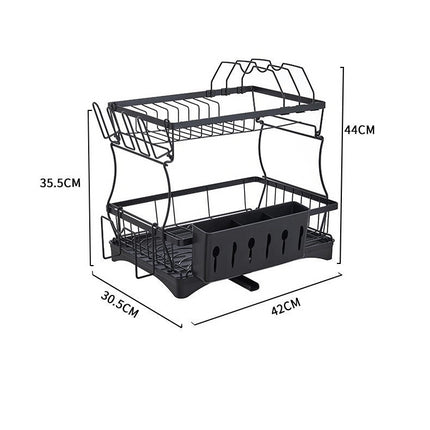 Multifunctional Dish Drying Rack - for Kitchen Counter Large Expandable Dish Drainer Over Sink