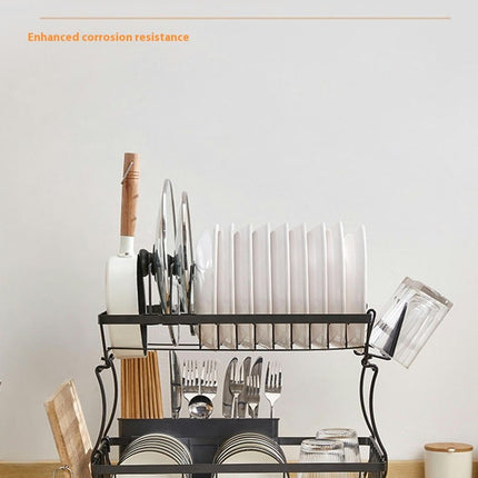 Multifunctional Dish Drying Rack - for Kitchen Counter Large Expandable Dish Drainer Over Sink