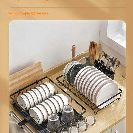 Multifunctional Dish Drying Rack - for Kitchen Counter Large Expandable Dish Drainer Over Sink