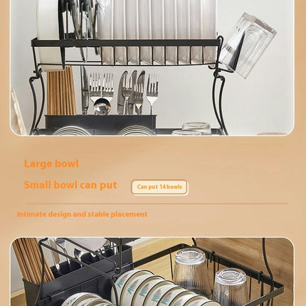 Multifunctional Dish Drying Rack - for Kitchen Counter Large Expandable Dish Drainer Over Sink