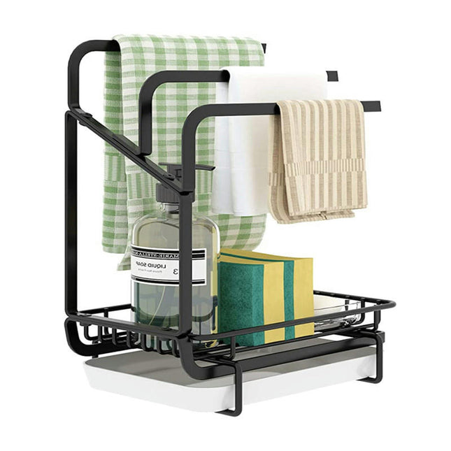 Sponge Holder for Kitchen Sink Caddy Organization - with Detachable Towel Holder