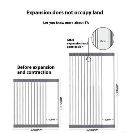 Multipurpose Expandable Roll Up Dish Drying Rack - with Utensil Holder Over The Sink Dish Drainer