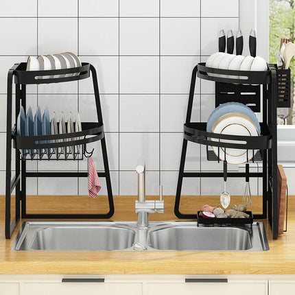 Dish Drying Rack Sturdy Triangle 2 Tier Dish Drainer - for Space Saving Multi-Functional Dish