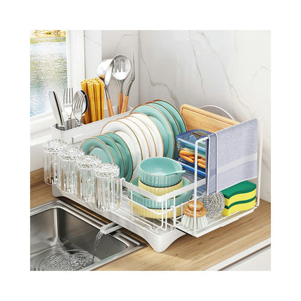 Dish Drying Rack Large Capacity Dish Rack and Drainboard Set