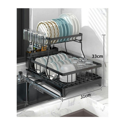 Dish Drying Rack Large Capacity Dish Rack and Drainboard Set