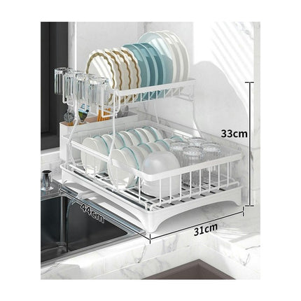 Dish Drying Rack Large Capacity Dish Rack and Drainboard Set