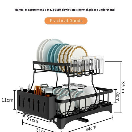 Dish Drying Rack Large Capacity Dish Rack and Drainboard Set