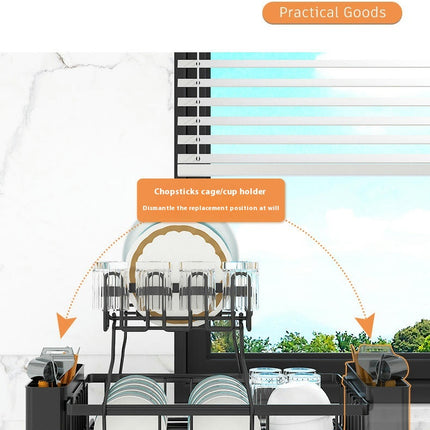Dish Drying Rack Large Capacity Dish Rack and Drainboard Set