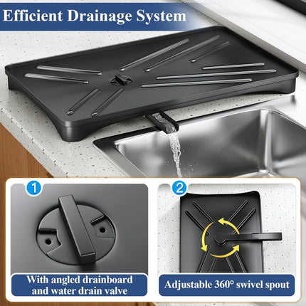 Dish Drying Rack In Sink Kitchen Organizer with Drain Board for Kitchen Counter Gadgets