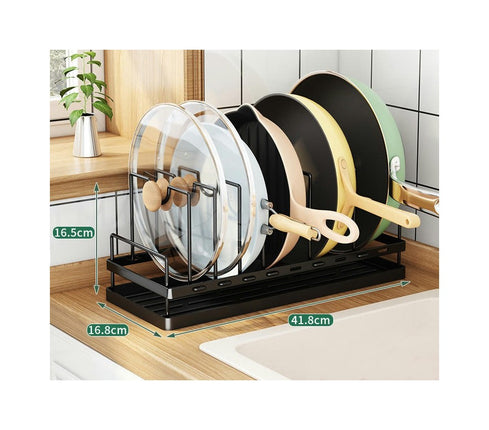 Kitchen Potsstorage Racks Multi-Function Countertop Dishes Drain Finishing Rackpan