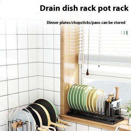 Kitchen Potsstorage Racks Multi-Function Countertop Dishes Drain Finishing Rackpan