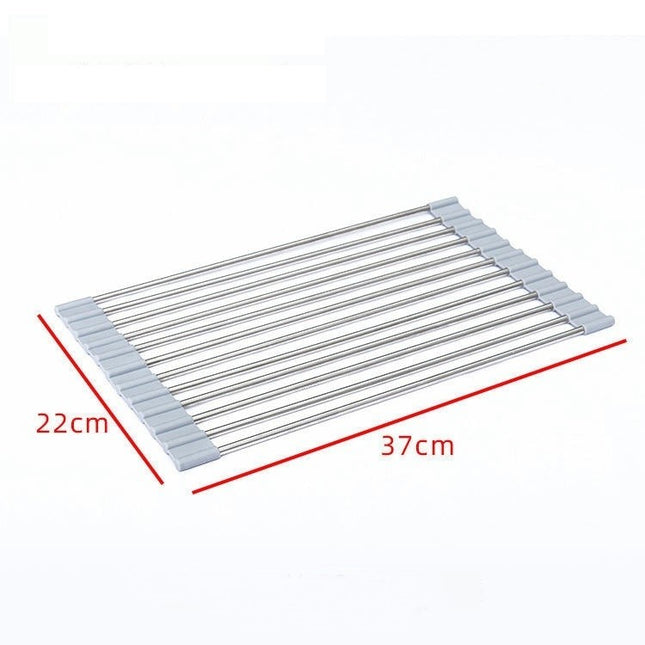 Roll Up Dish Drying - Foldable Sink Rack Kitchen Dis The Sink Stainless Steel Dish Drainer Heat Resistant