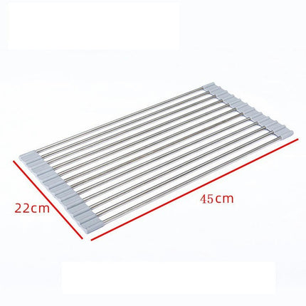 Roll Up Dish Drying - Foldable Sink Rack Kitchen Dis The Sink Stainless Steel Dish Drainer Heat Resistant