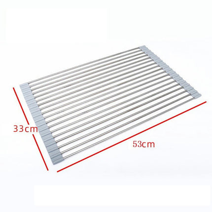 Roll Up Dish Drying - Foldable Sink Rack Kitchen Dis The Sink Stainless Steel Dish Drainer Heat Resistant