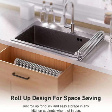 Roll Up Dish Drying - Foldable Sink Rack Kitchen Dis The Sink Stainless Steel Dish Drainer Heat Resistant