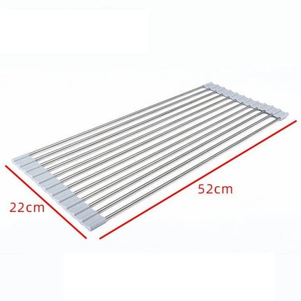 Roll Up Dish Drying - Foldable Sink Rack Kitchen Dis The Sink Stainless Steel Dish Drainer Heat Resistant