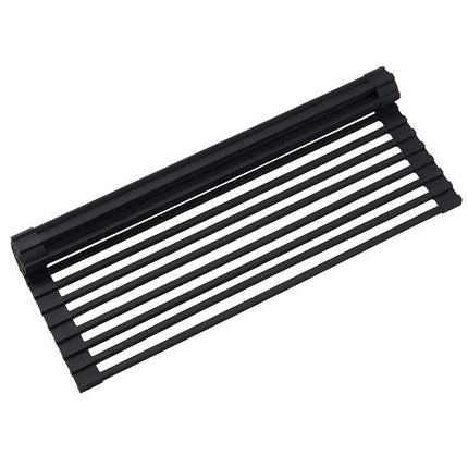 Multipurpose Silicone Wrapped Metal Stainless Steel Solid Bars Rack Kitchen Sink Rolling Dish Drainer